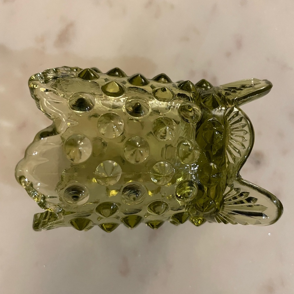 Fenton Glass Green Hobnail Toothpick Holder - Picture 11 of 11